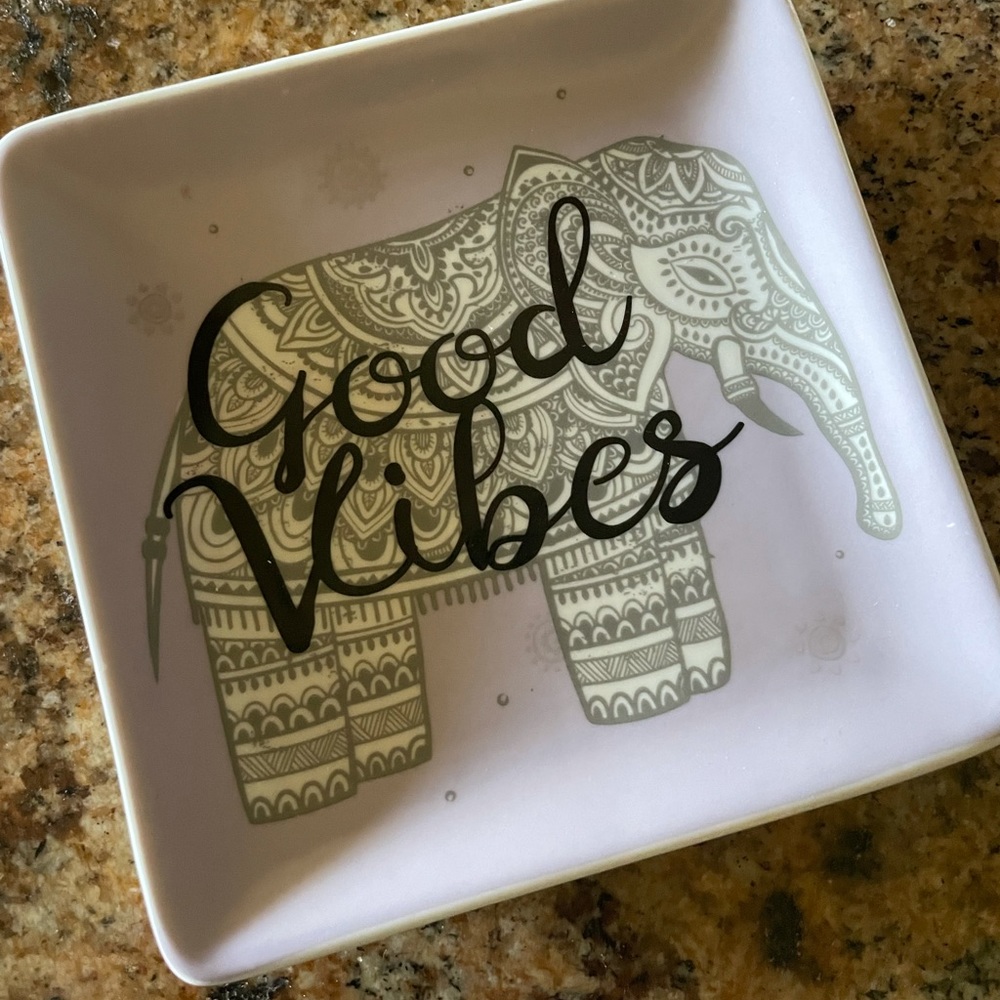 Good Vibes Purple Elephant Dish